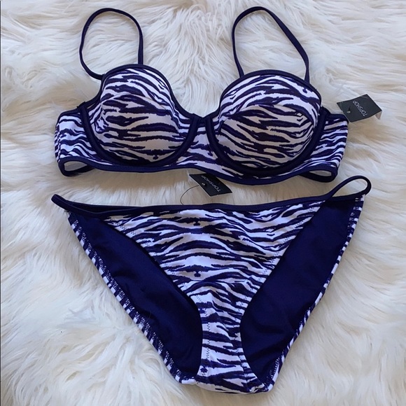 Topshop Beach-Animal Print 2PC Bikini Swimsuit Sz 8 - Picture 2 of 12